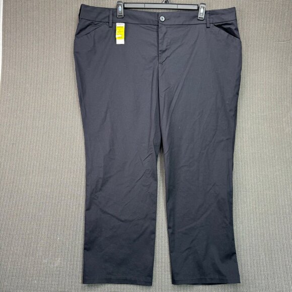 Lee womens Plus size 24w Relaxed Fit Mid Rise Straight Leg Pants - Black - Picture 1 of 11